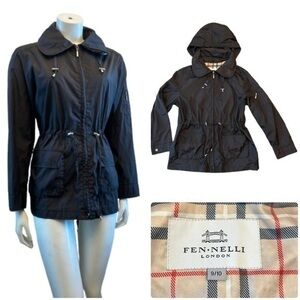 FEN-NELLI Black Utility Jacket with Removeable Hood Drawstring Waist